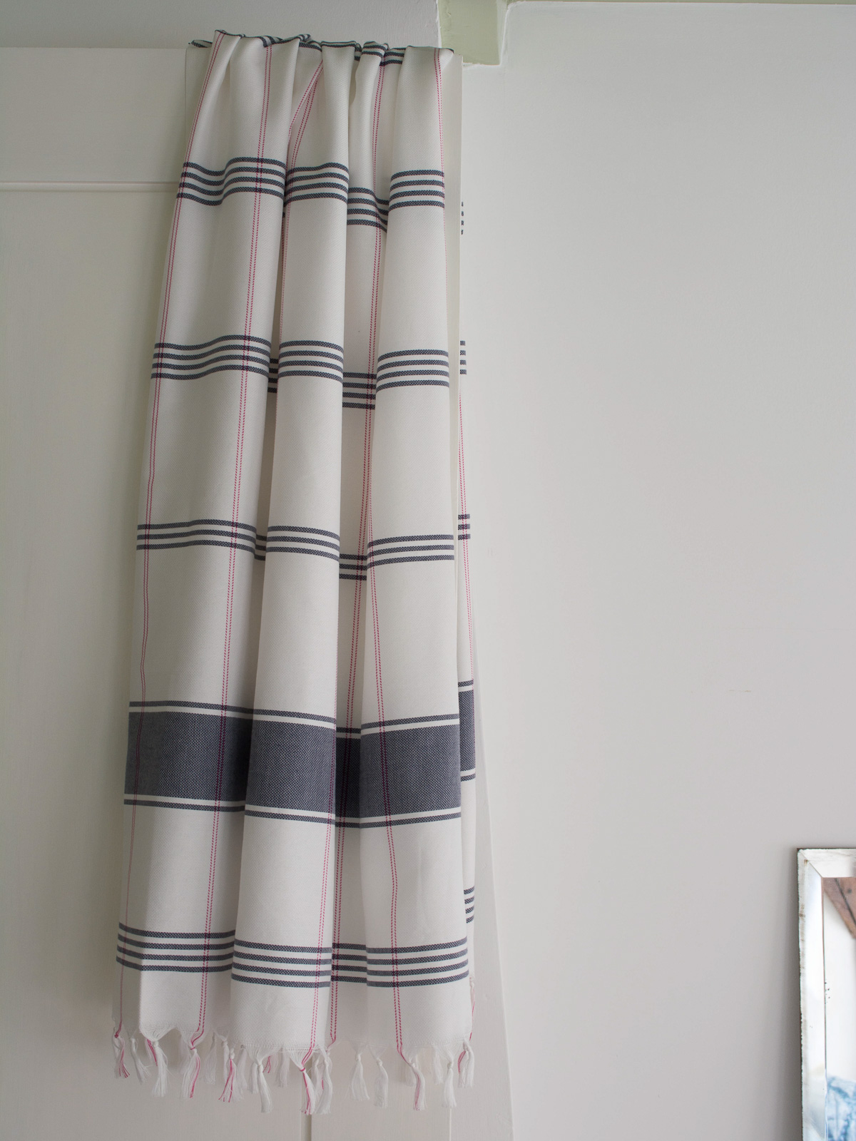 hammam towel checkered white/dark blue